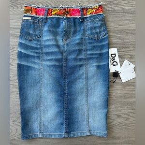 D&G Donna Denim Pencil Skirt